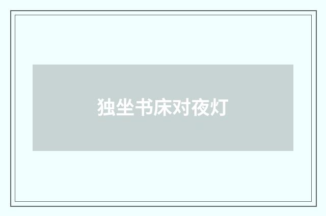 独坐书床对夜灯