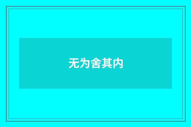 无为舍其内