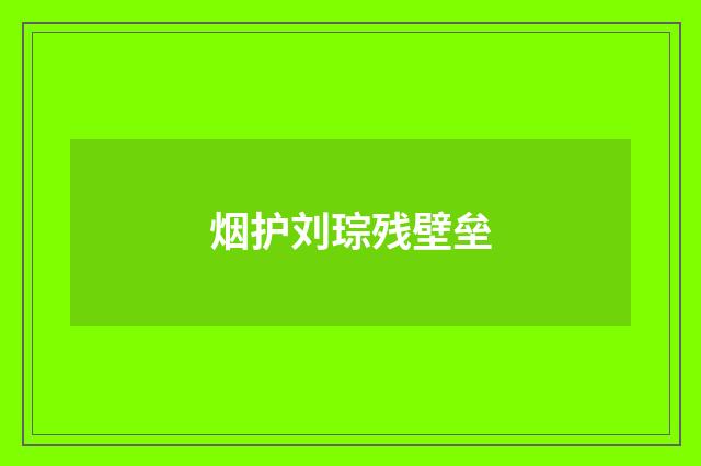 烟护刘琮残壁垒