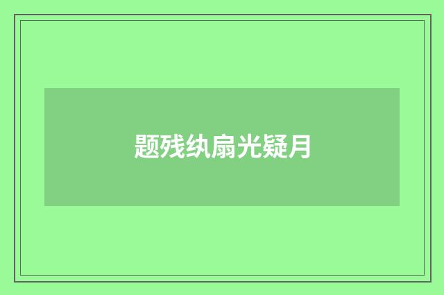 题残纨扇光疑月