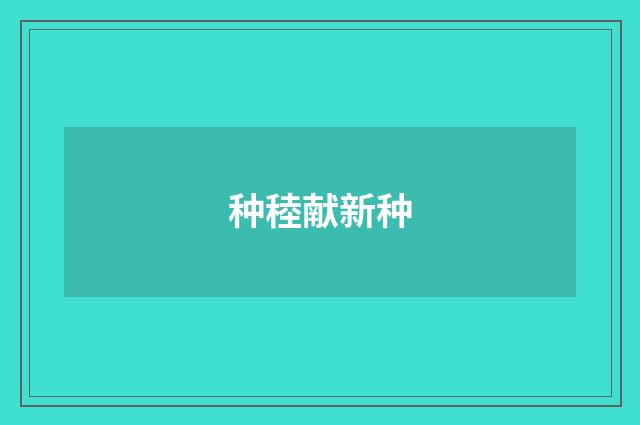 种稑献新种