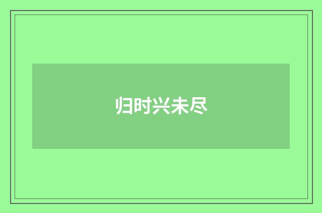 归时兴未尽