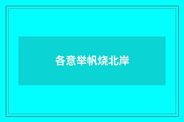 各意举帆烧北岸
