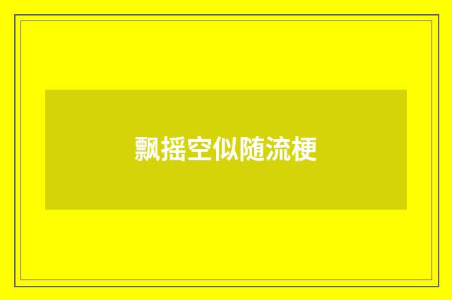 飘摇空似随流梗
