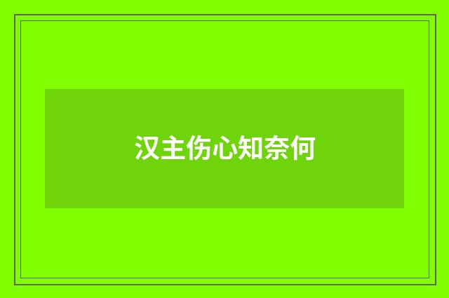 汉主伤心知奈何