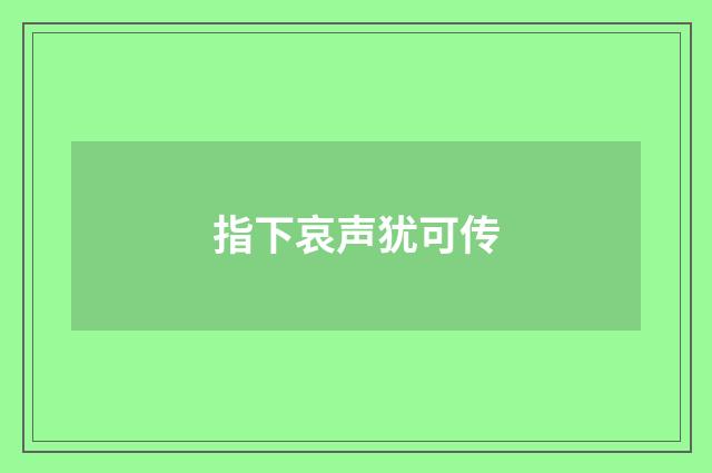 指下哀声犹可传