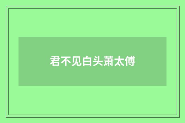 君不见白头萧太傅