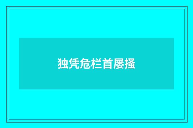 独凭危栏首屡搔