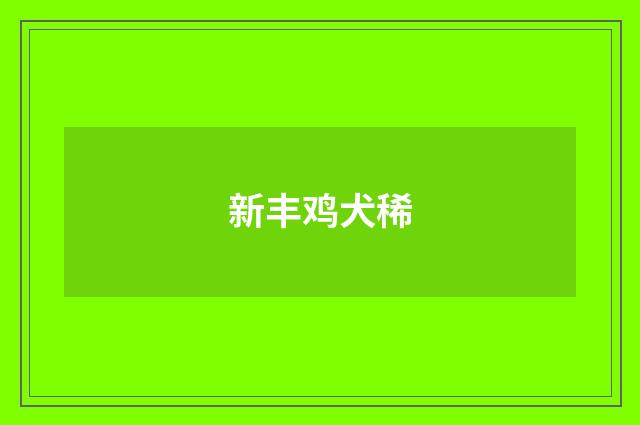 新丰鸡犬稀