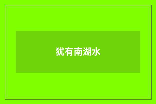 犹有南湖水