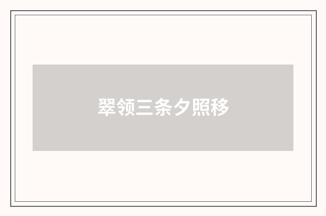 翠领三条夕照移