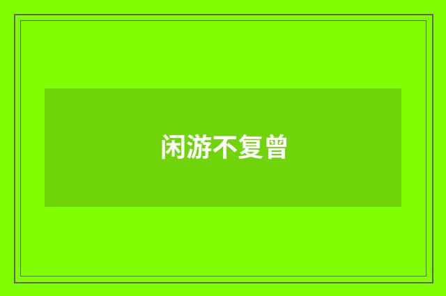 闲游不复曾