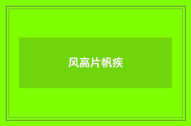 风高片帆疾
