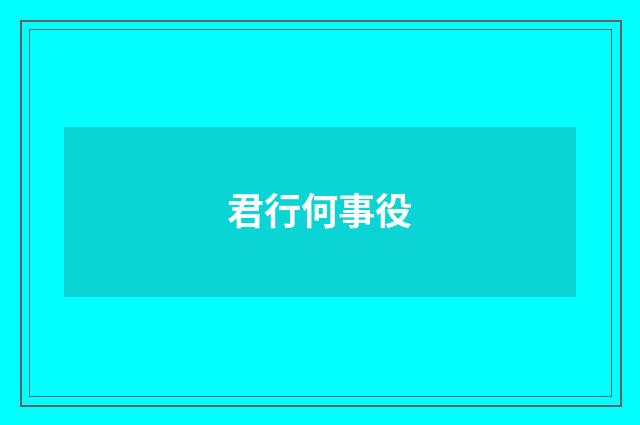 君行何事役