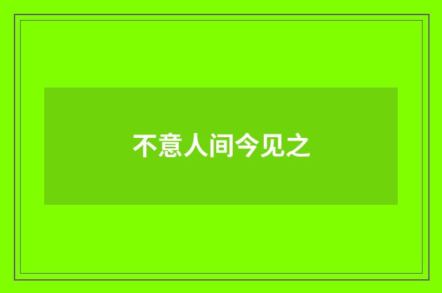 不意人间今见之