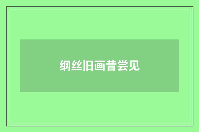 纲丝旧画昔尝见