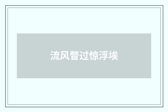 流风瞥过惊浮埃