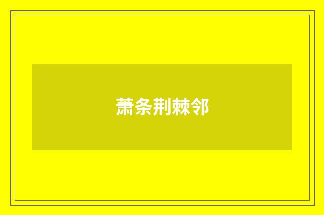 萧条荆棘邻