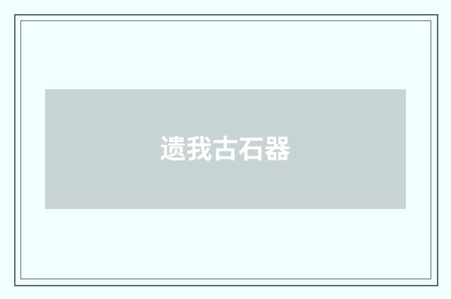 遗我古石器