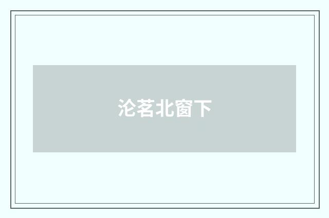 沦茗北窗下