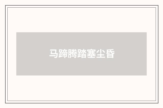 马蹄腾踏塞尘昏