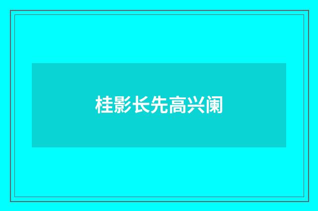 桂影长先高兴阑