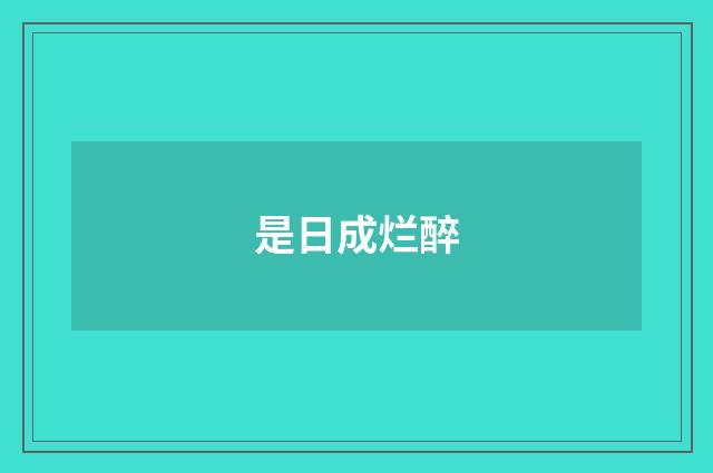是日成烂醉