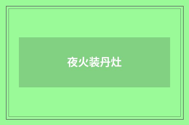 夜火装丹灶