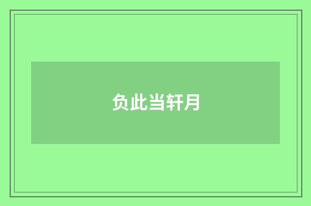 负此当轩月