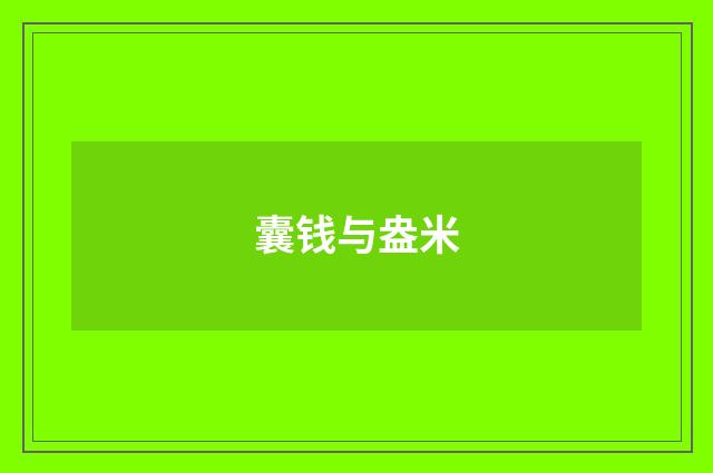 囊钱与盎米