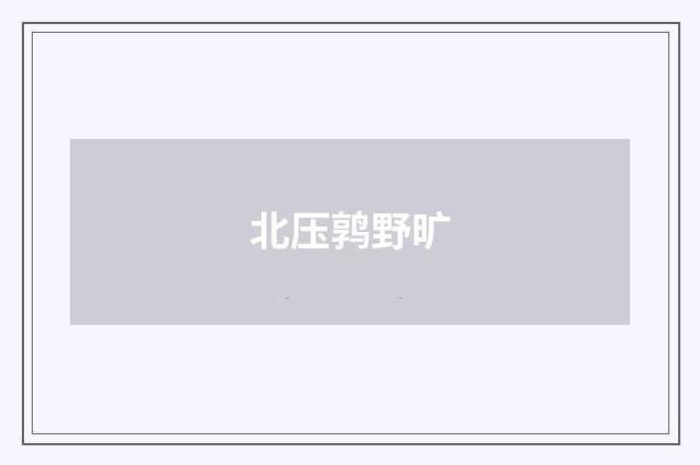 北压鹑野旷