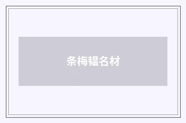 条梅韫名材