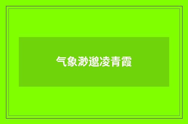 气象渺邈凌青霞