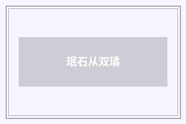 珉石从双璚