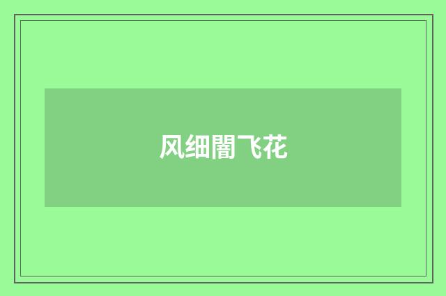 风细闇飞花