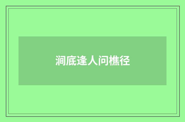 涧底逢人问樵径