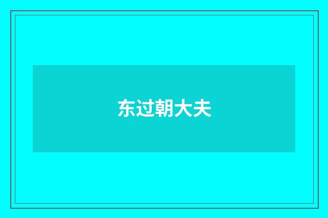 东过朝大夫