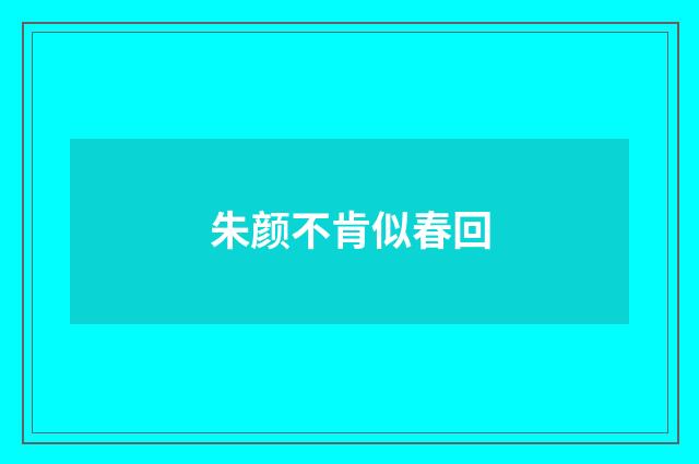 朱颜不肯似春回