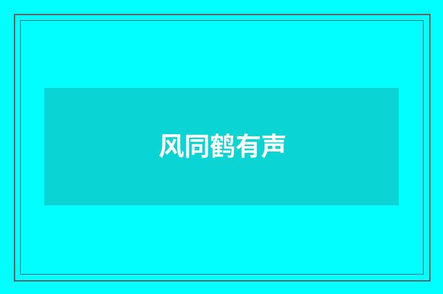 风同鹤有声