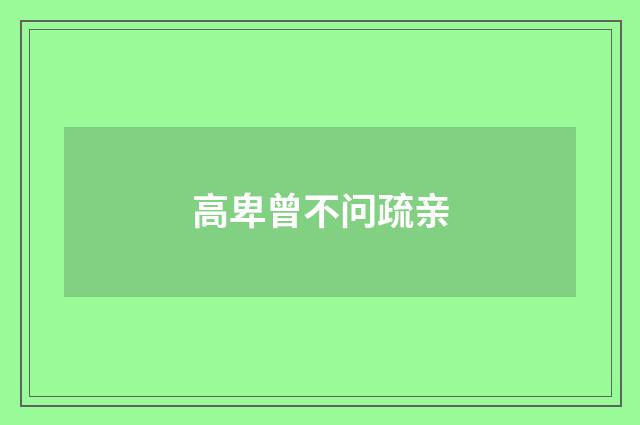 高卑曾不问疏亲