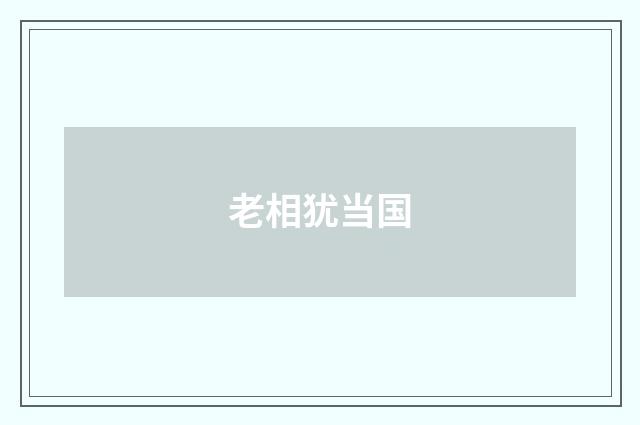 老相犹当国