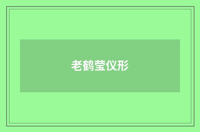 老鹤莹仪形