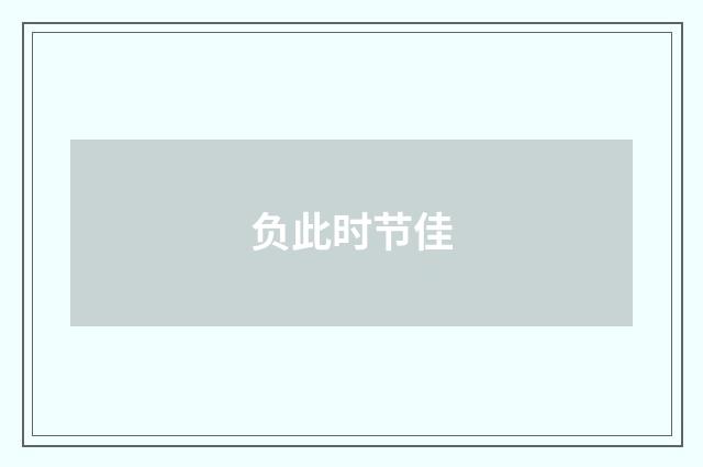 负此时节佳