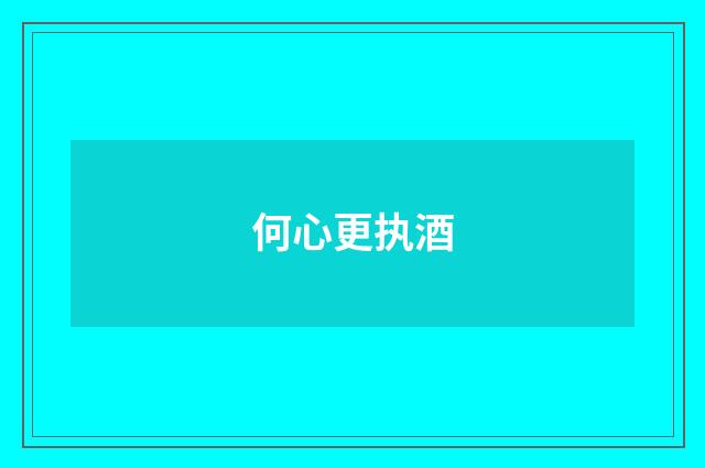 何心更执酒