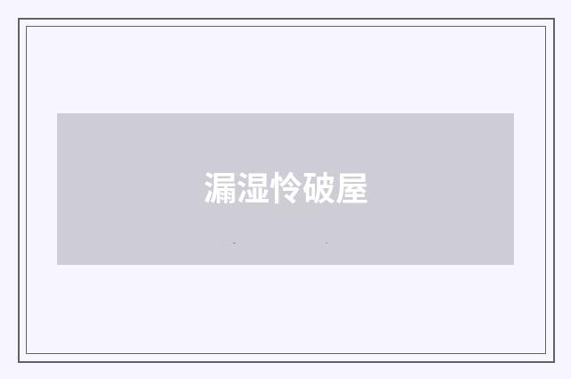 漏湿怜破屋