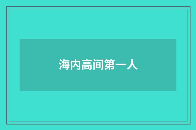 海内高间第一人