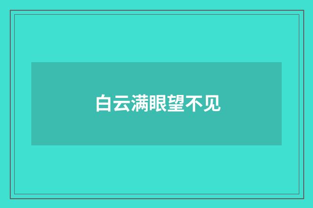 白云满眼望不见