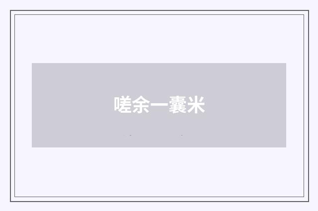 嗟余一囊米