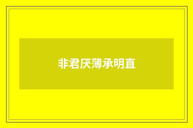 非君厌薄承明直