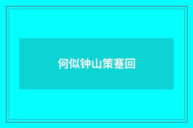 何似钟山策蹇回